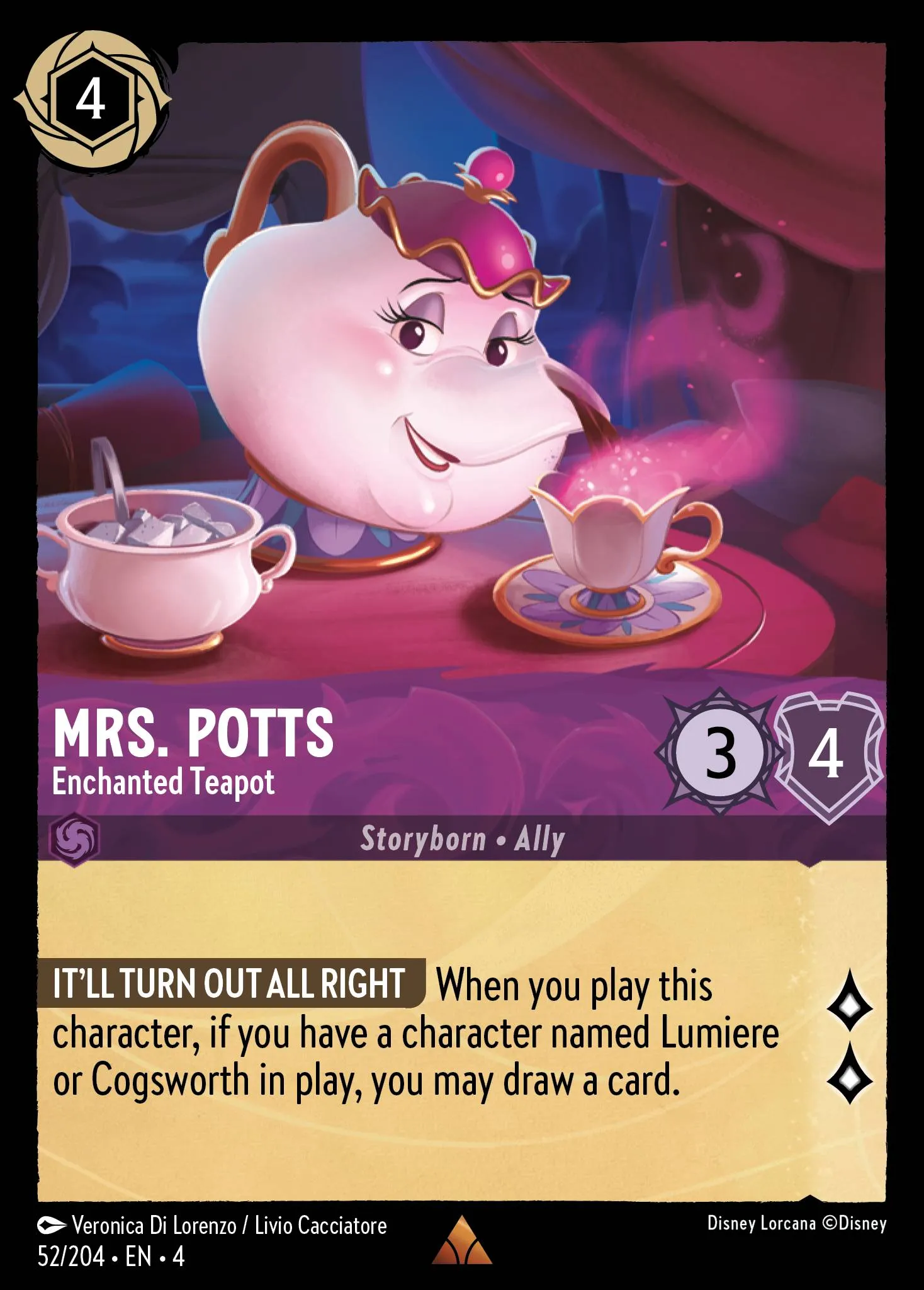 Mrs. Potts - Enchanted Teapot (004-052)